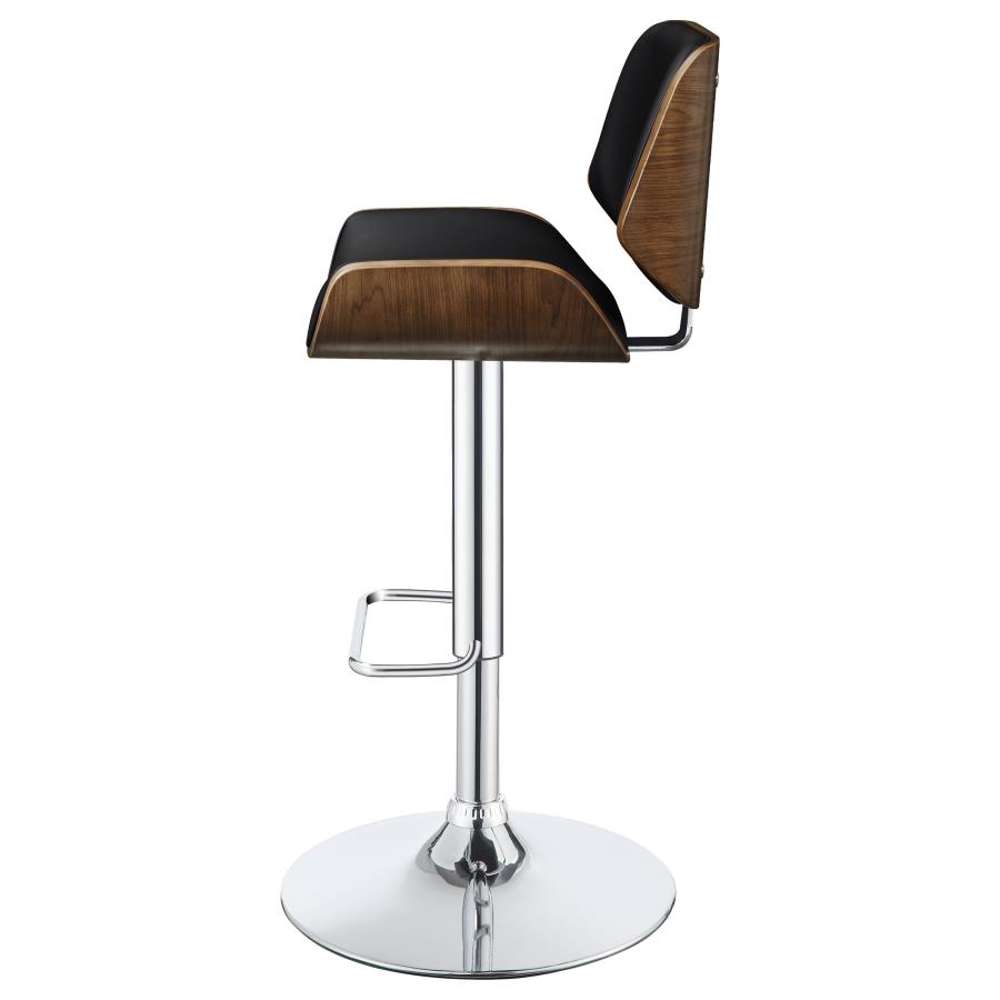 (image for) Folsom Upholstered Adjustable Bar Stool Black and Chrome