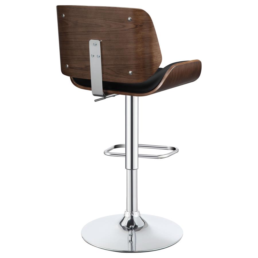 (image for) Folsom Upholstered Adjustable Bar Stool Black and Chrome