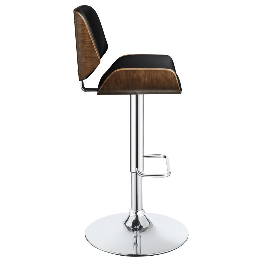 (image for) Folsom Upholstered Adjustable Bar Stool Black and Chrome