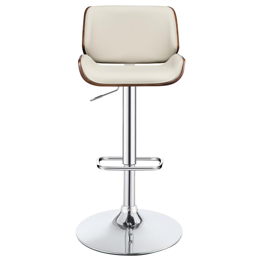 (image for) Folsom Upholstered Adjustable Bar Stool Ecru and Chrome