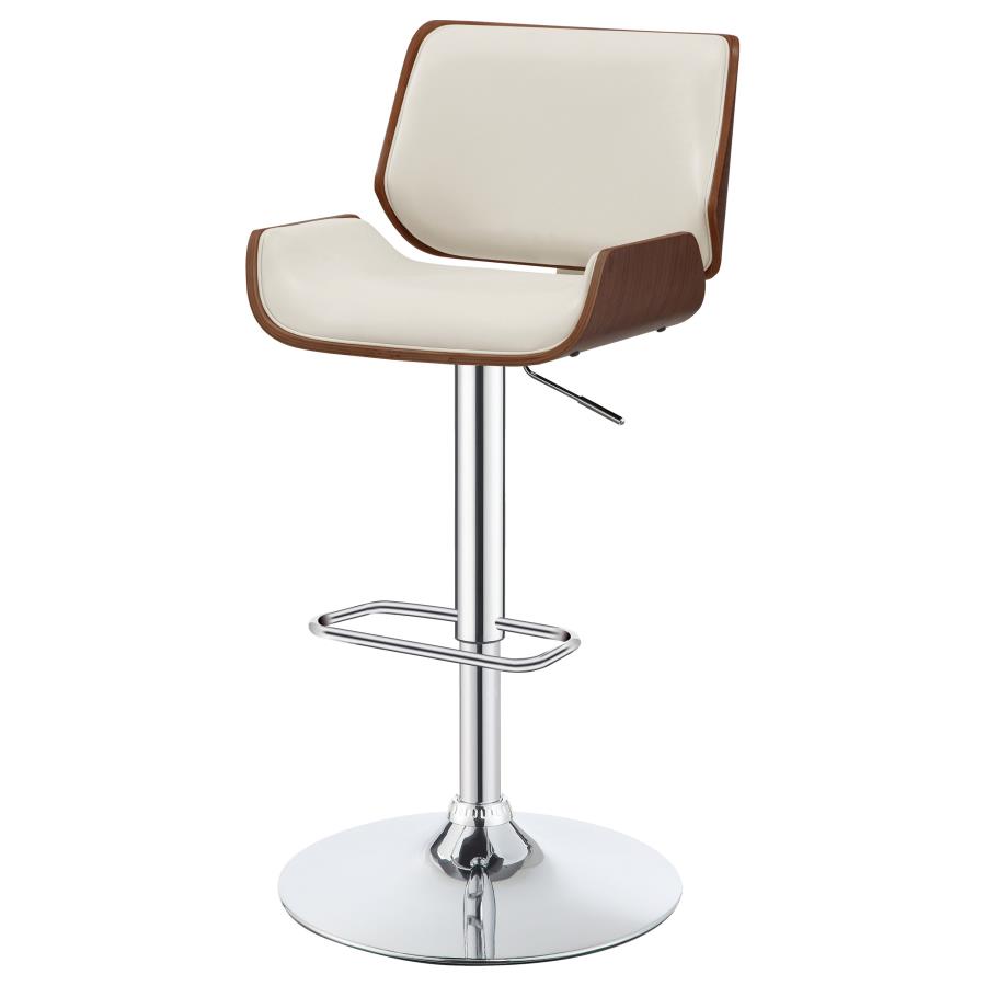 (image for) Folsom Upholstered Adjustable Bar Stool Ecru and Chrome