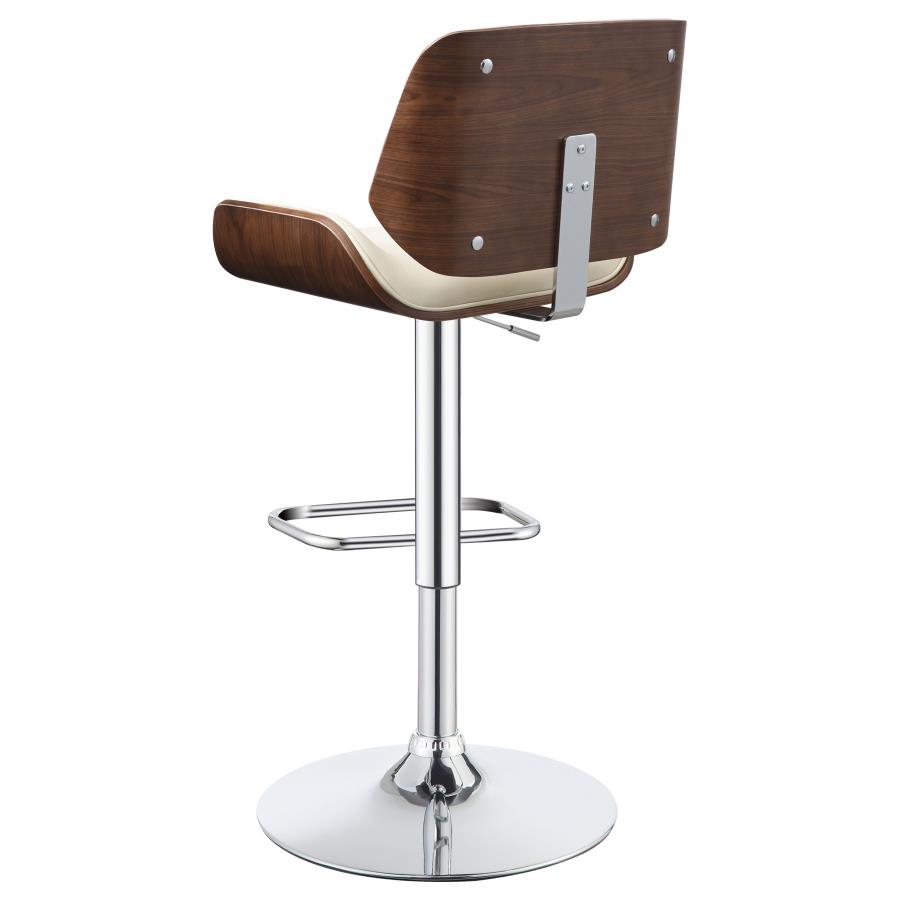 (image for) Folsom Upholstered Adjustable Bar Stool Ecru and Chrome