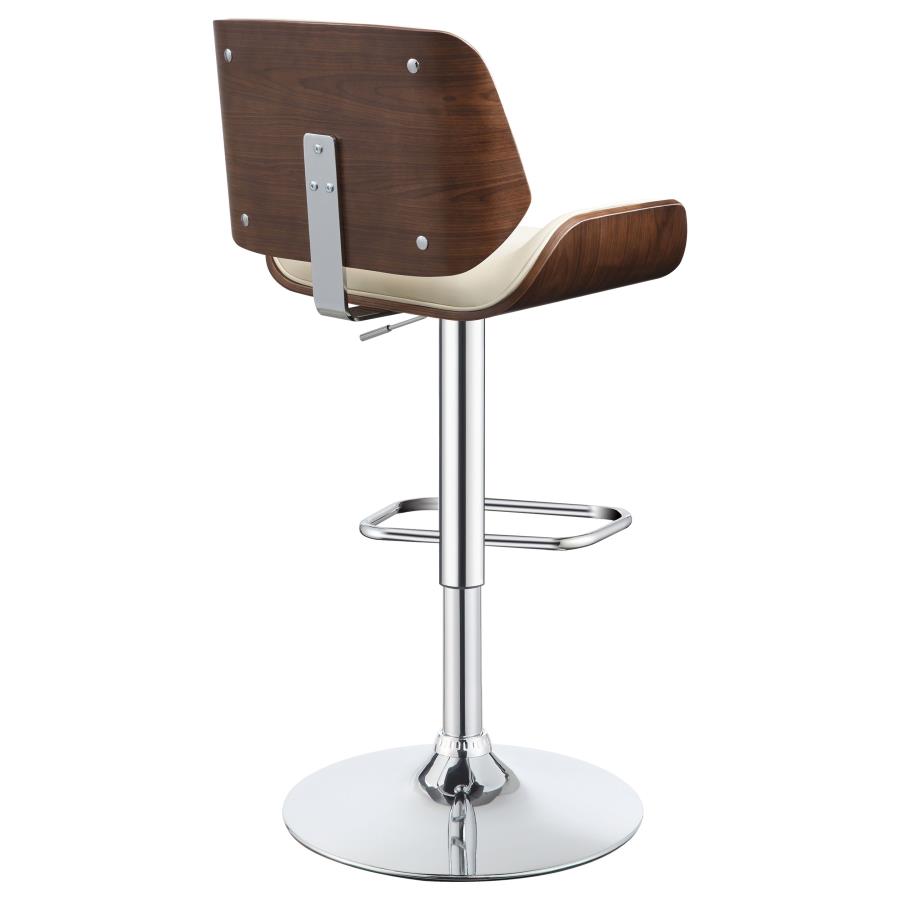 (image for) Folsom Upholstered Adjustable Bar Stool Ecru and Chrome