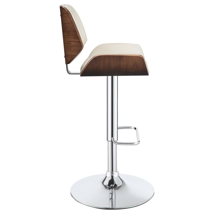 (image for) Folsom Upholstered Adjustable Bar Stool Ecru and Chrome