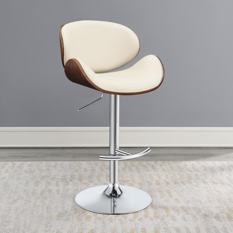 (image for) Harris Adjustable Bar Stool Ecru and Chrome