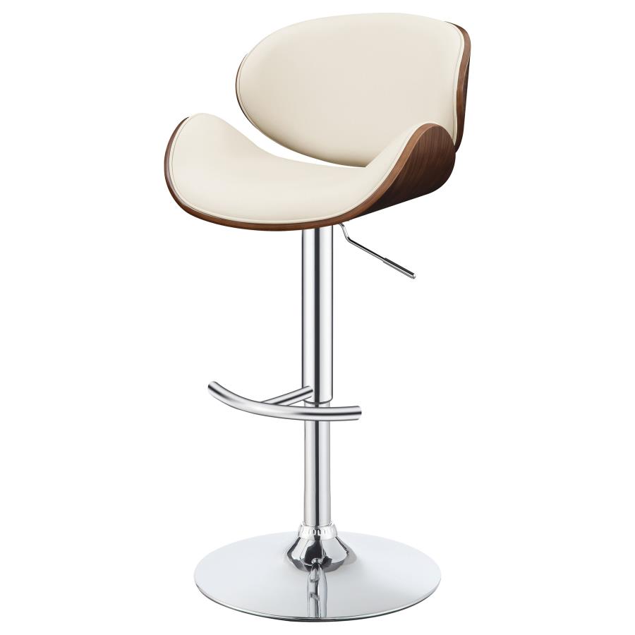 (image for) Harris Adjustable Bar Stool Ecru and Chrome