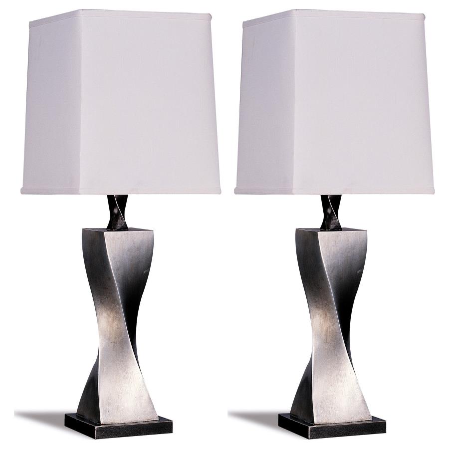 (image for) Keene 30-inch Tapered Shade Table Lamp Silver (Set of 2)