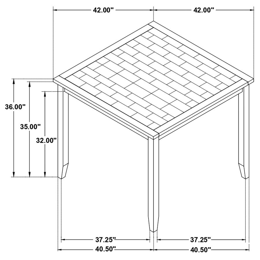 (image for) Jardin 5-piece Counter Height Dining Table Set Red Brown