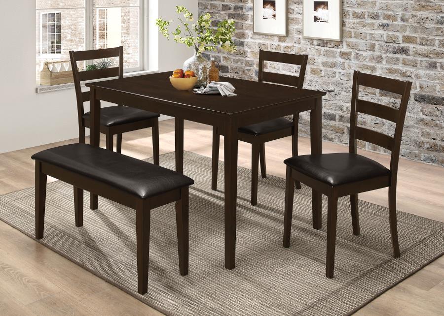 (image for) Guillen 5-piece Rectangular Dining Table Set Cappuccino