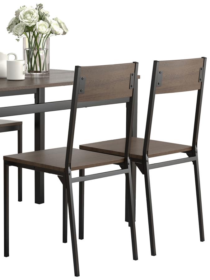 (image for) Lana 5-piece Rectangular Dining Set Dark Brown and Black