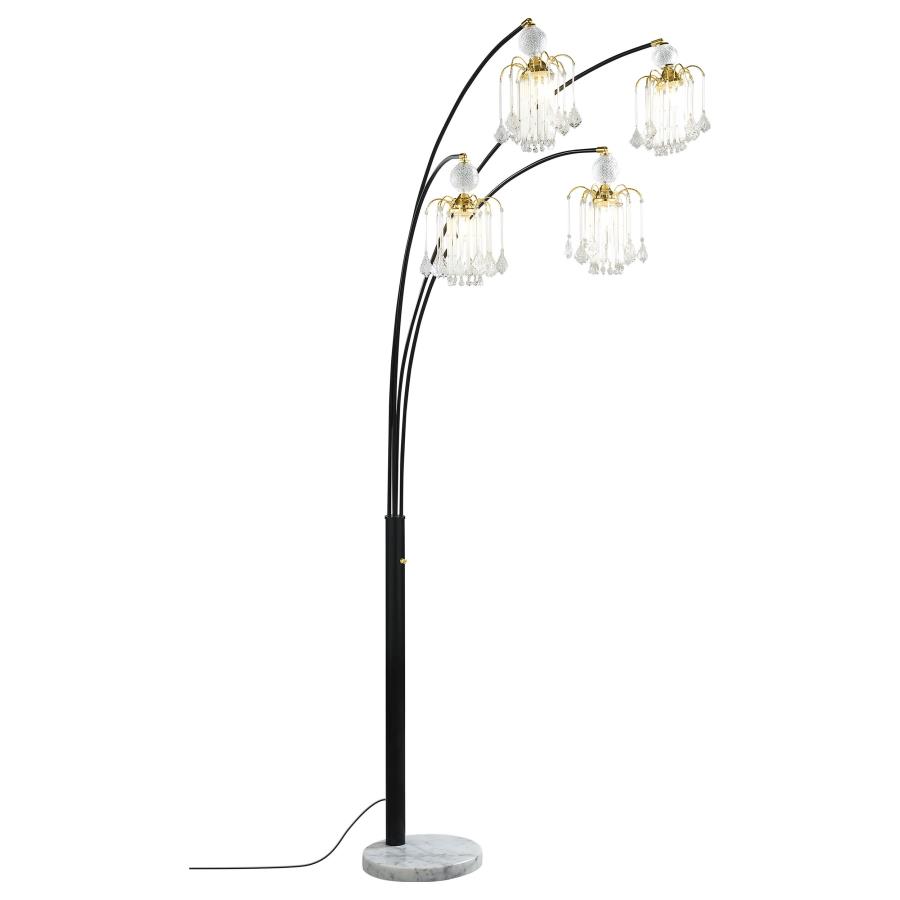 (image for) Maisel 91-inch Hanging Crystal Arc Tree Floor Lamp Black