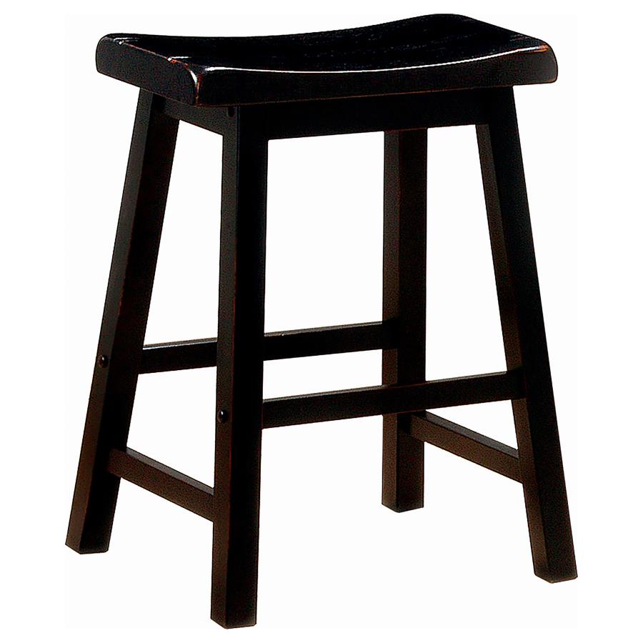 (image for) Durant Wood Backless Counter Stool Black (Set of 2)