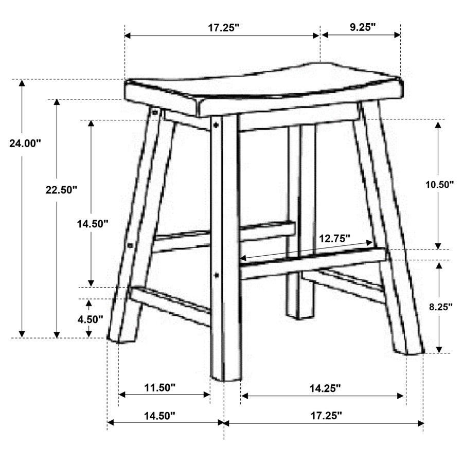 (image for) Durant Wood Backless Counter Stool Black (Set of 2)