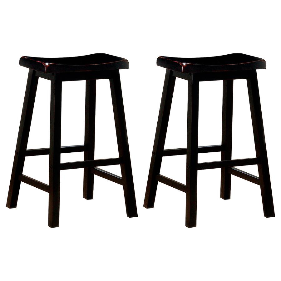 (image for) Durant Wood Backless Bar Stool Black (Set of 2) - Click Image to Close