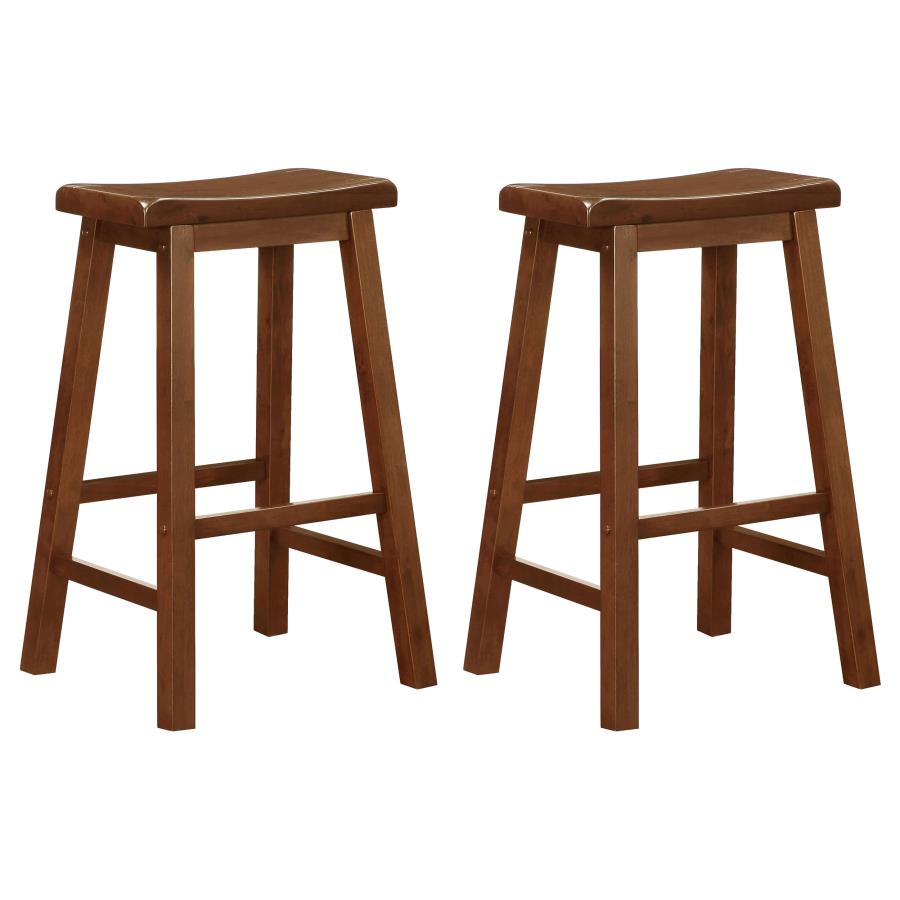 (image for) Durant Wood Backless Bar Stool Chestnut (Set of 2)