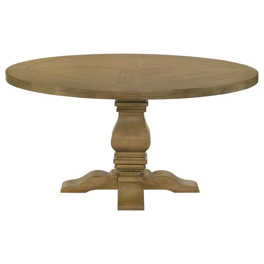 (image for) Florence Round 60-inch Wood Dining Table Rustic Honey