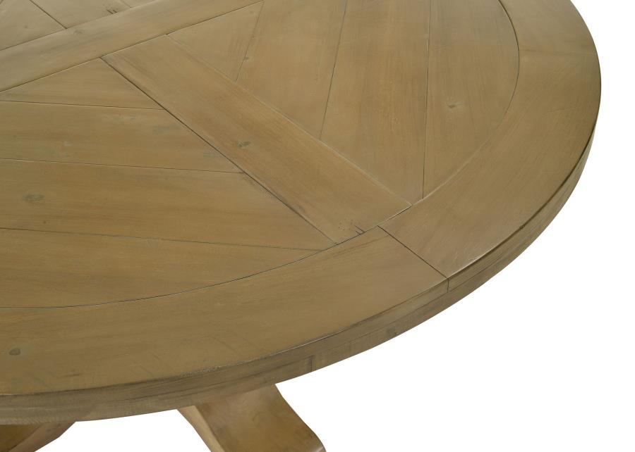 (image for) Florence Round 60-inch Wood Dining Table Rustic Honey