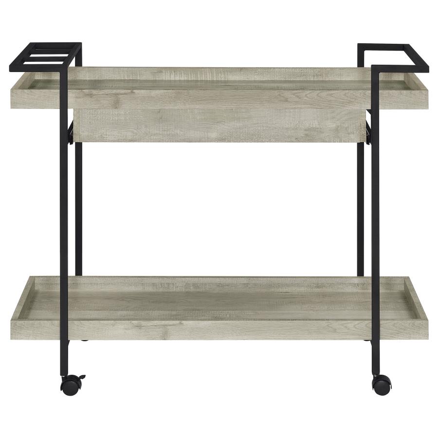 (image for) Ventura 1-drawer Engineered Wood Bar Cart Grey Driftwood