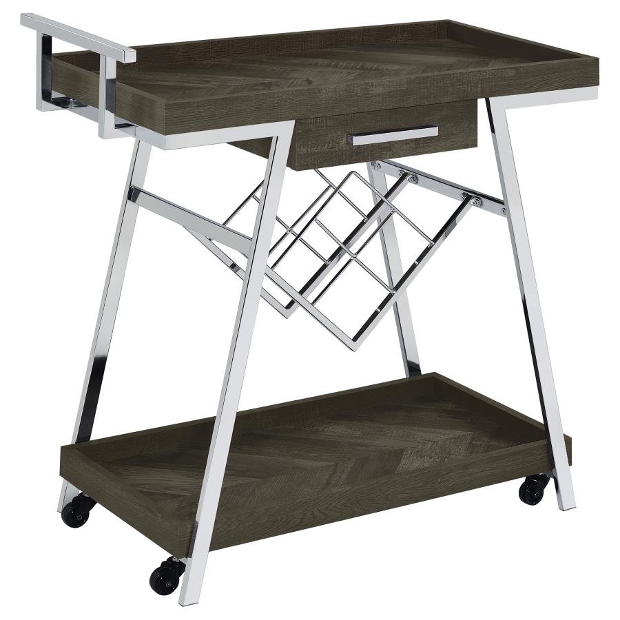 (image for) Kinney 1-drawer Engineered Wood Bar Cart Rustic Grey