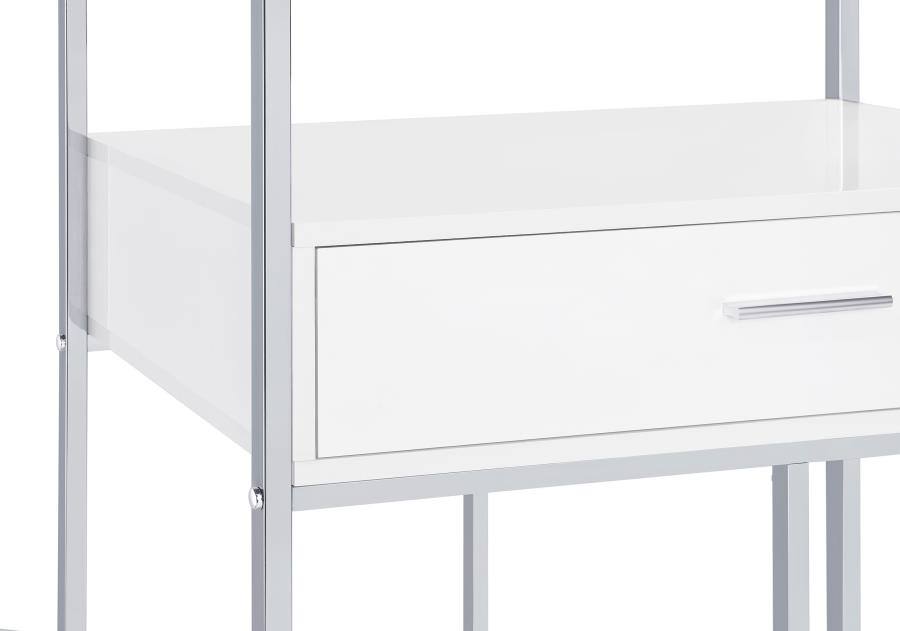 (image for) Figueroa 5-shelf Wine Storage Bar Cabinet White High Gloss