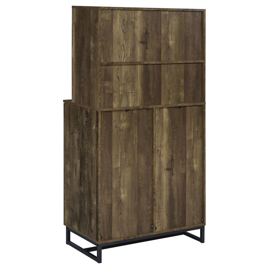 (image for) Mendoza 2-door Home Bar Cabinet Wine Storage Rustic Oak