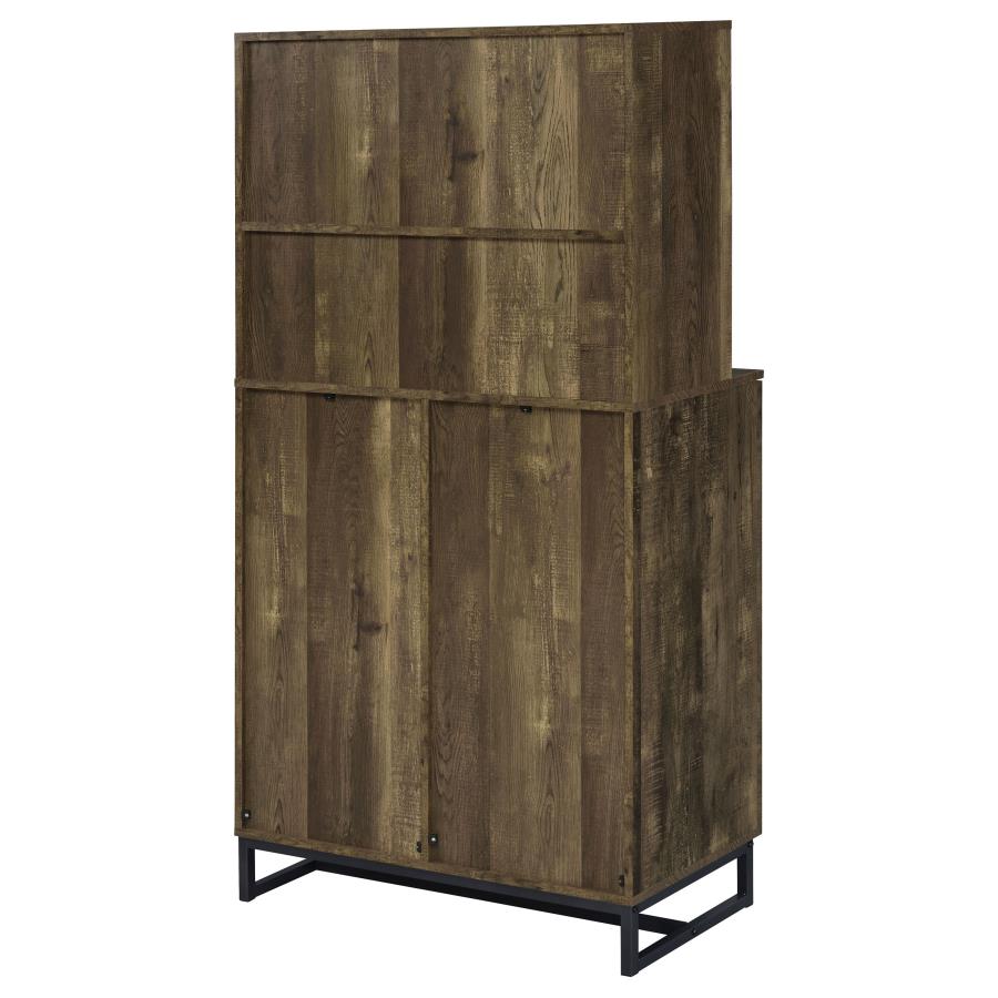 (image for) Mendoza 2-door Home Bar Cabinet Wine Storage Rustic Oak