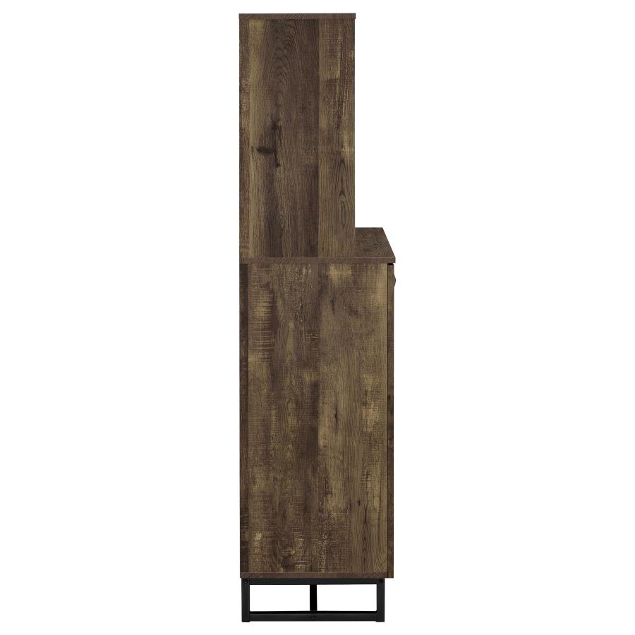 (image for) Mendoza 2-door Home Bar Cabinet Wine Storage Rustic Oak