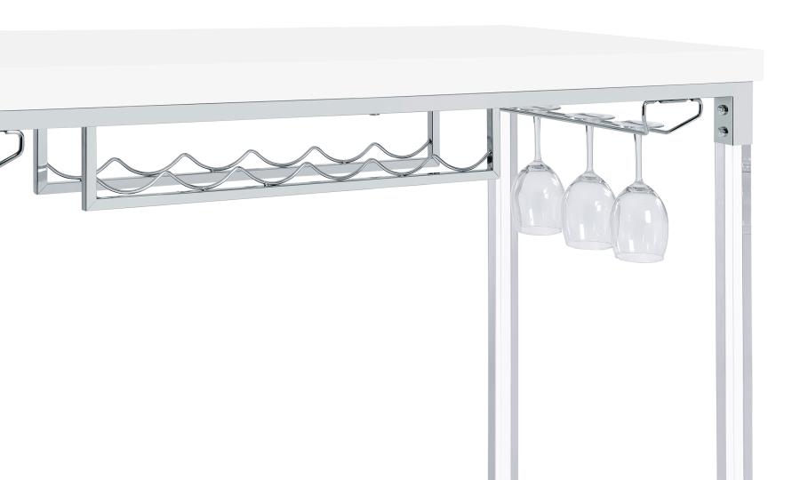 (image for) Norcrest 47-inch Acrylic Leg Bar Table White High Gloss