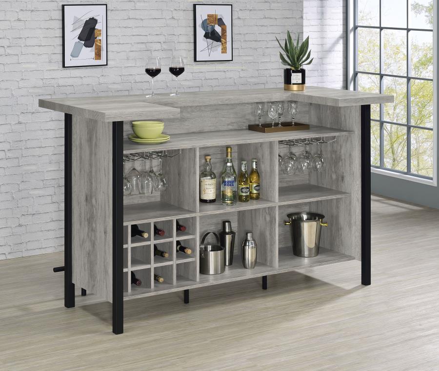 (image for) Bellemore Freestanding Home Bar Wine Cabinet Grey Driftwood