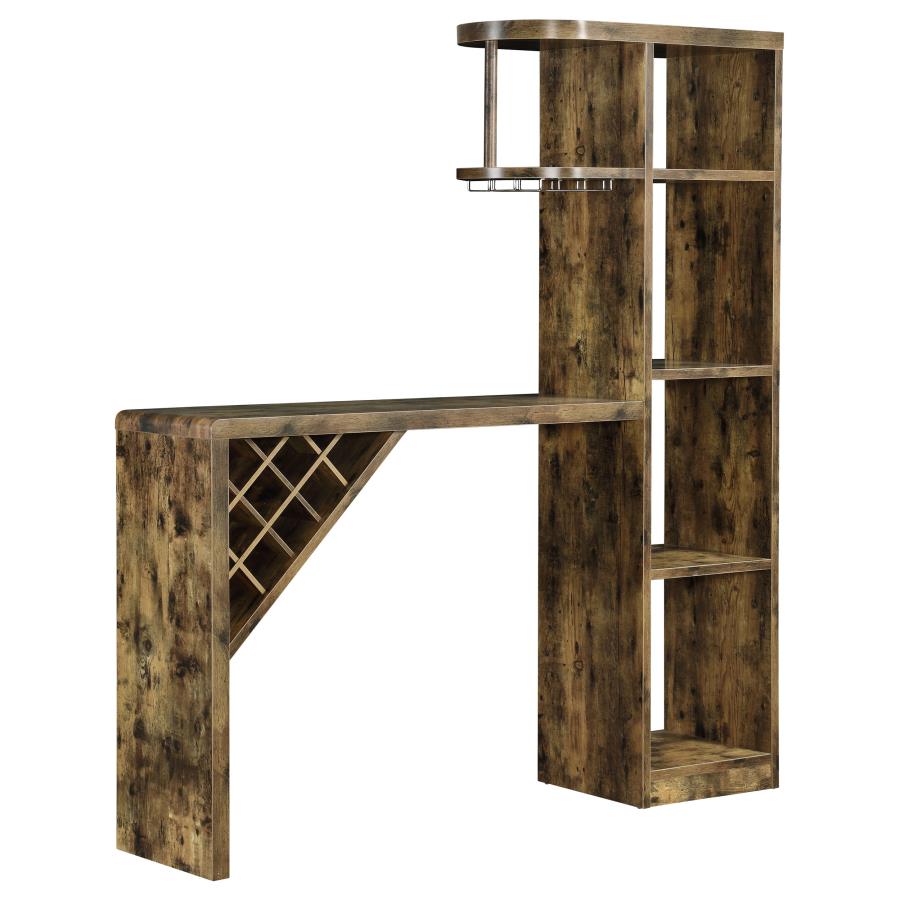 (image for) Belvedere 5-shelf Home Bar Table Wine Storage Rustic Nutmeg