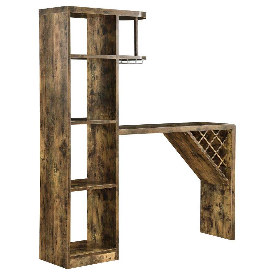 (image for) Belvedere 5-shelf Home Bar Table Wine Storage Rustic Nutmeg