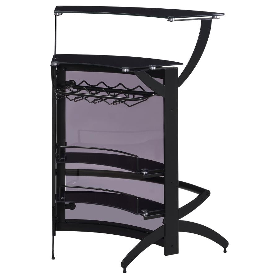 (image for) Dallas 2-shelf Curved Freestanding Home Bar Cabinet Black