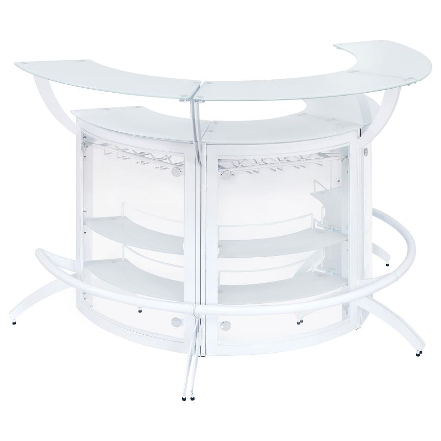 (image for) Dallas 3-piece Curved Freestanding Home Bar Cabinet White