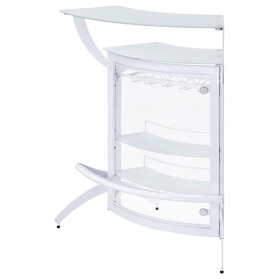 (image for) Dallas 2-shelf Curved Freestanding Home Bar Cabinet White