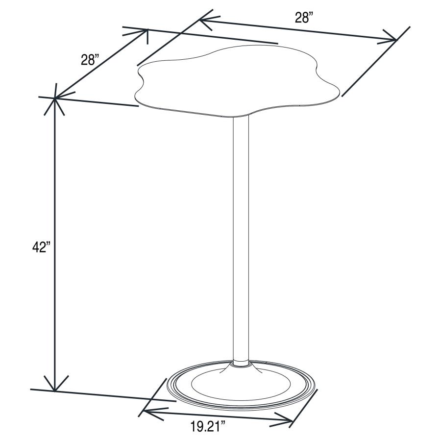 (image for) Keanu Curved 29-inch Cloud-Shaped Bistro Bar Table Black