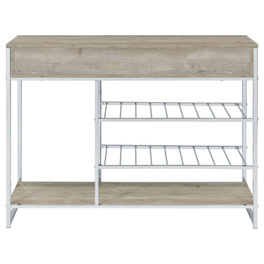 (image for) Melrose 2-drawer Home Bar Storage with Wine Rack Grey