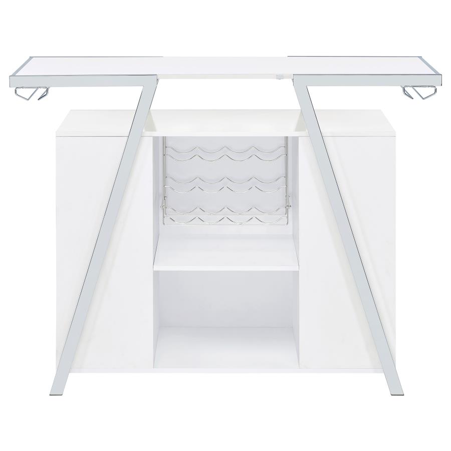 (image for) Araceli Freestanding LED Home Bar Cabinet White High Gloss