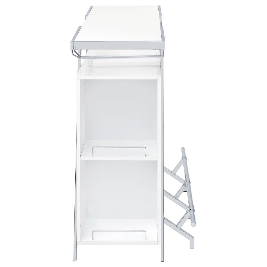 (image for) Araceli Freestanding LED Home Bar Cabinet White High Gloss