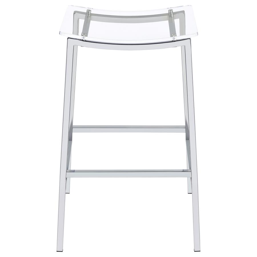 (image for) Jovani Acrylic Backless Bar Stool Chrome (Set of 2)