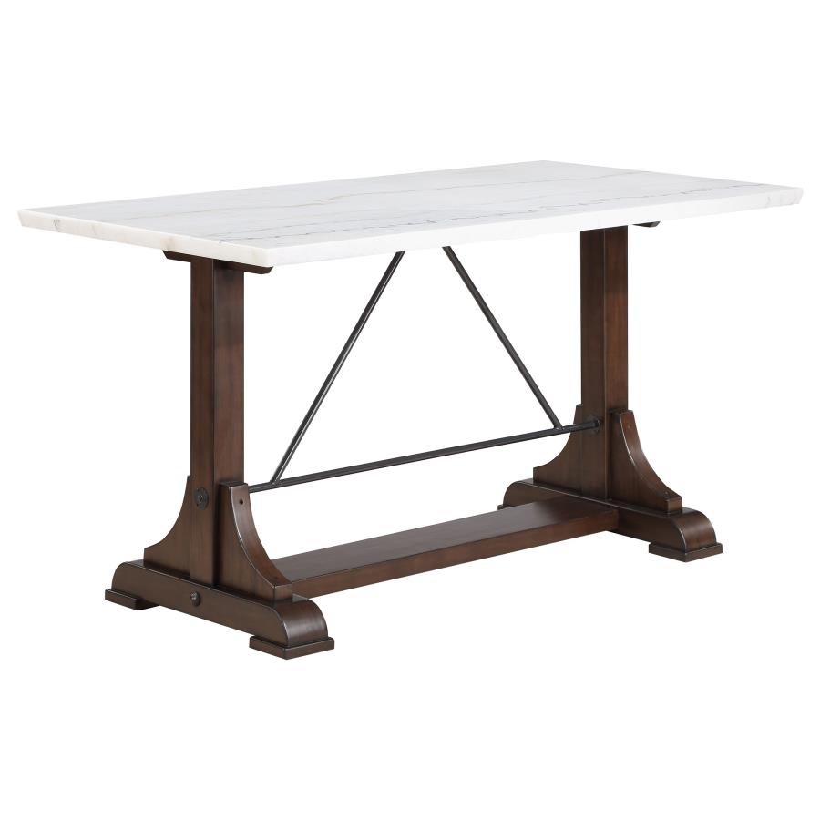 (image for) Aldrich 66-inch Marble Top Counter Height Dining Table White