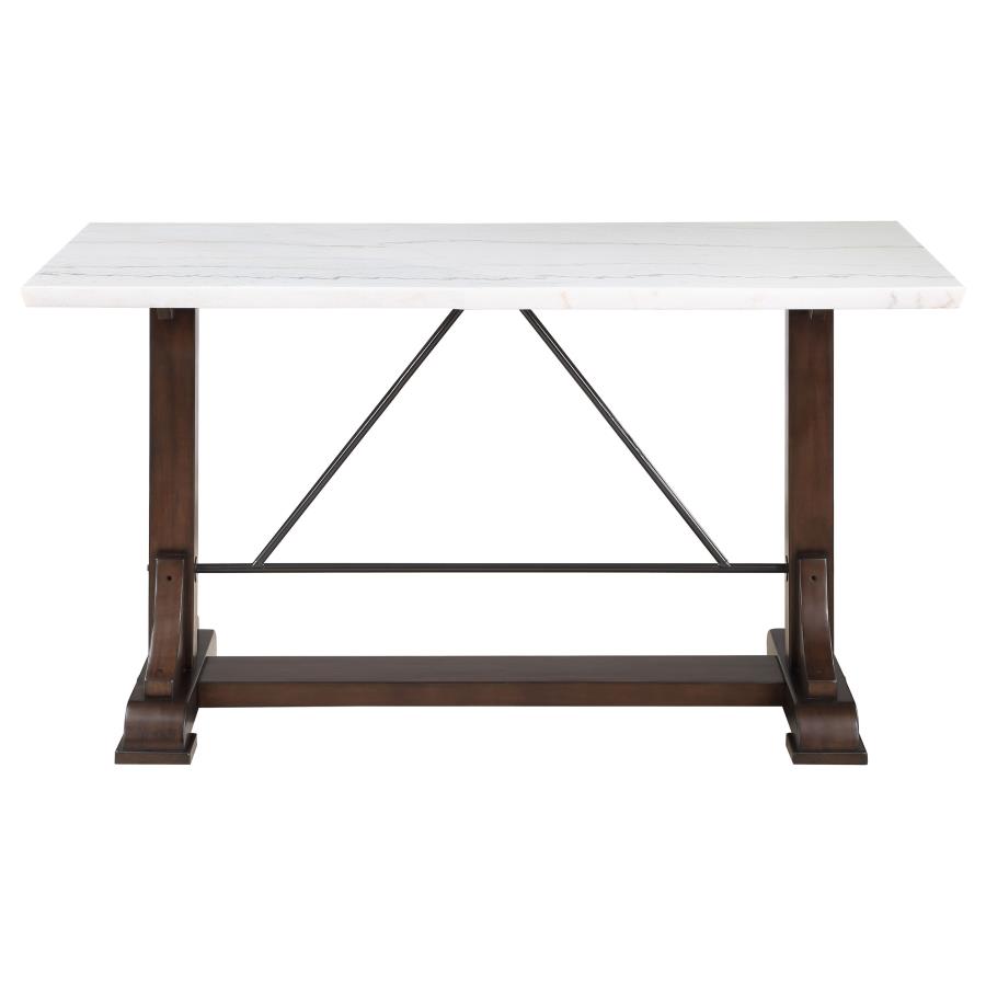 (image for) Aldrich 66-inch Marble Top Counter Height Dining Table White