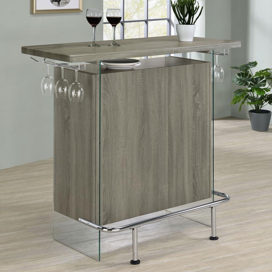 (image for) Acosta Freestanding Home Bar Wine Cabinet Weathered Grey