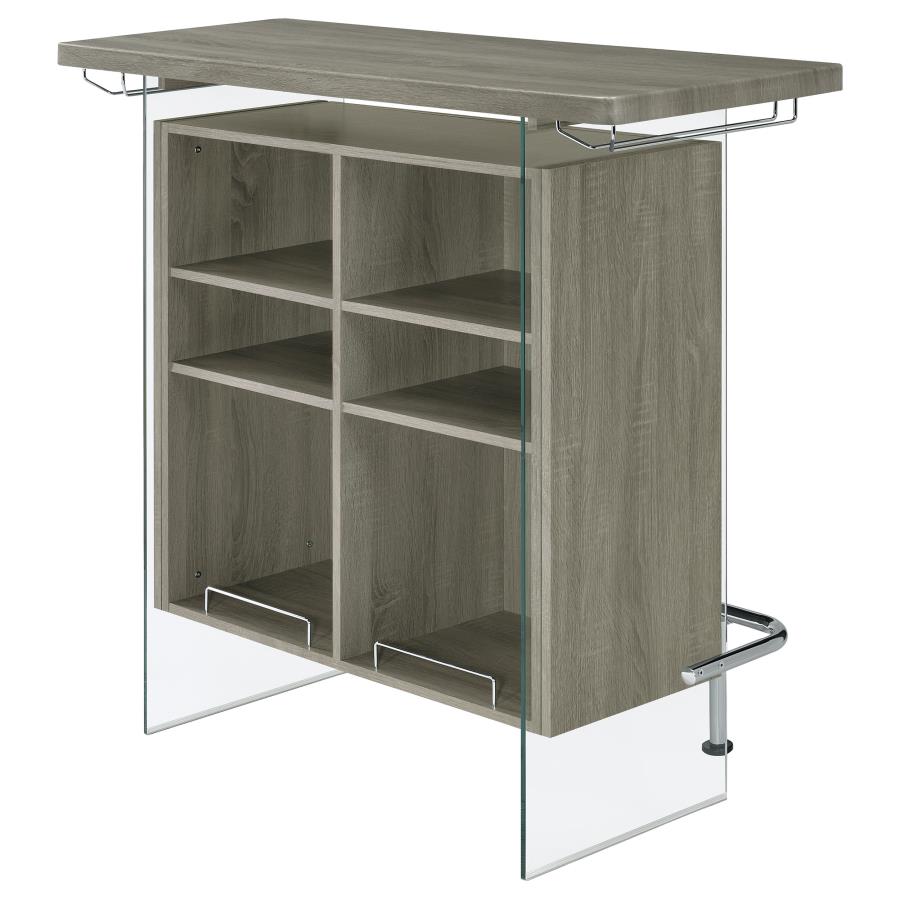 (image for) Acosta Freestanding Home Bar Wine Cabinet Weathered Grey