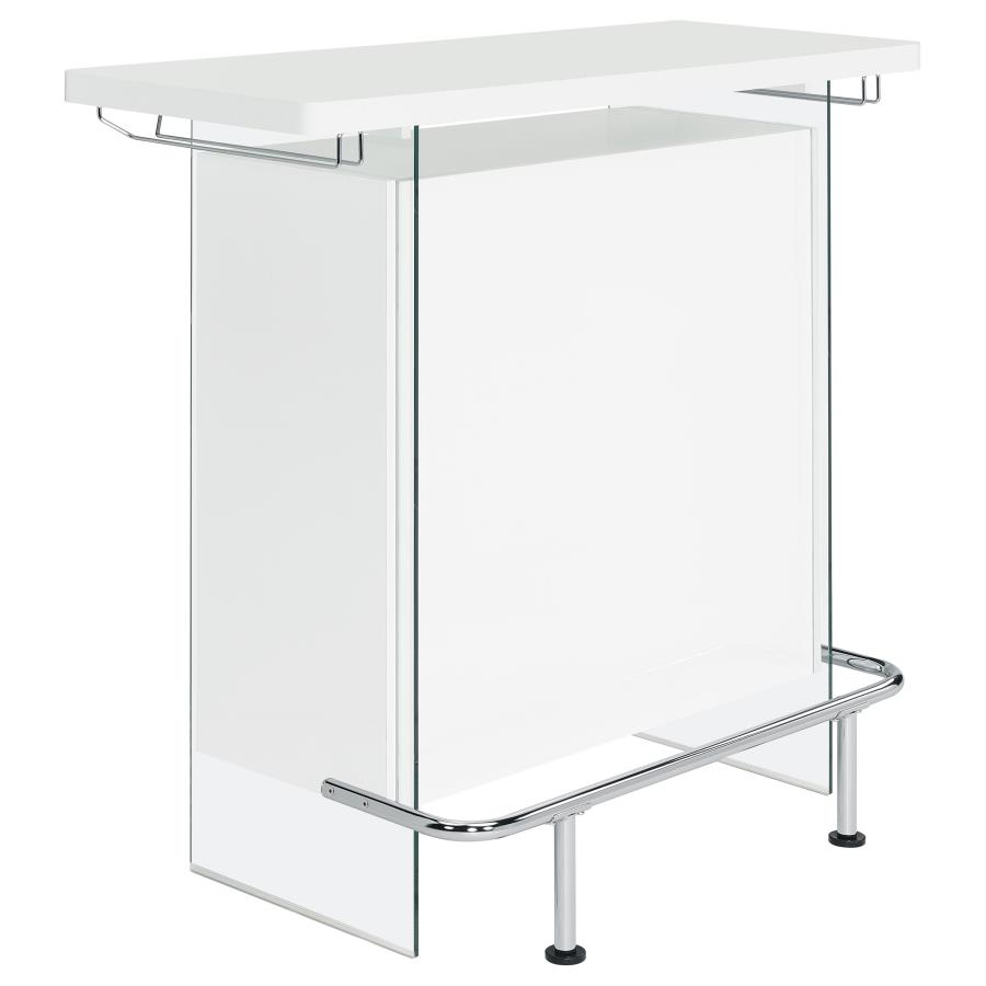 (image for) Acosta Freestanding Home Bar Wine Cabinet White High Gloss - Click Image to Close