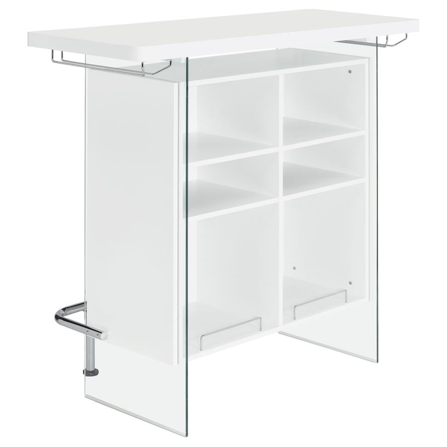 (image for) Acosta Freestanding Home Bar Wine Cabinet White High Gloss