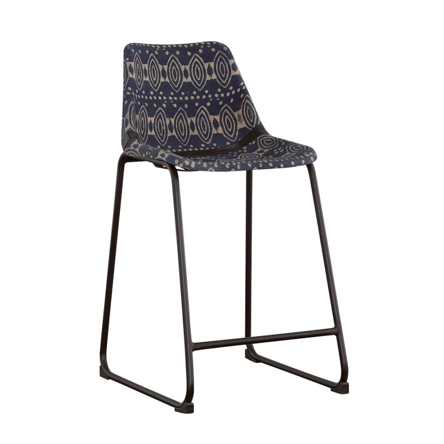 (image for) Marquise Upholstered Counter Chair Blue Canvas (Set of 2)