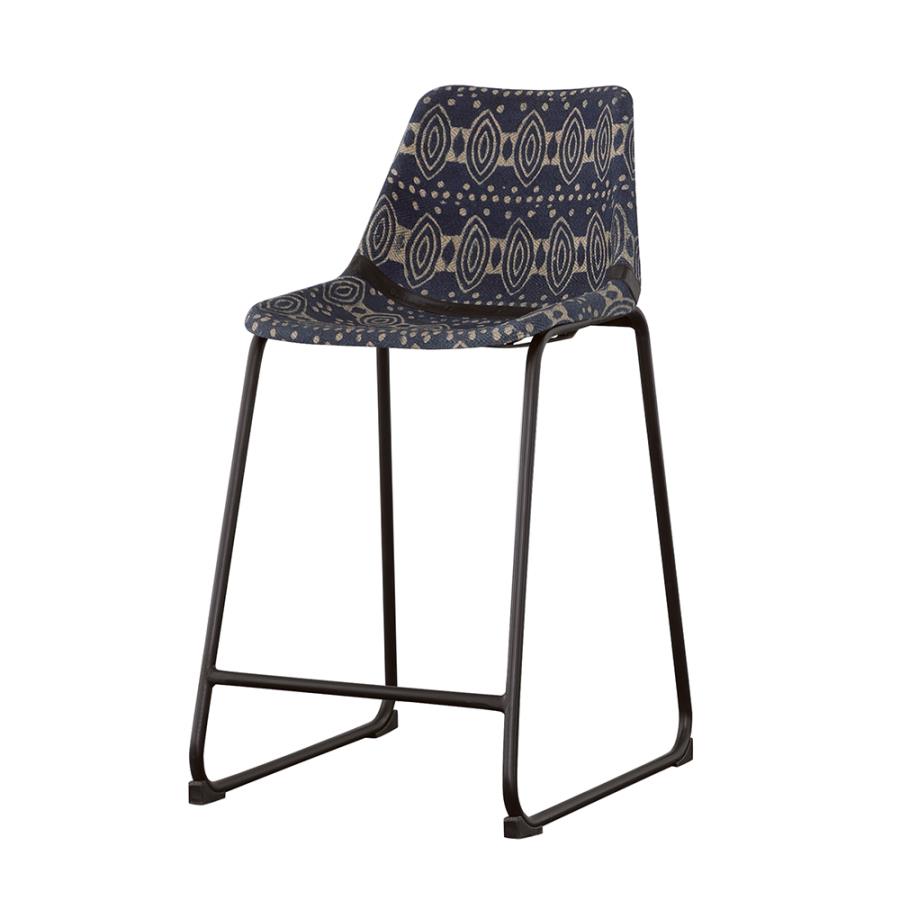 (image for) Marquise Upholstered Counter Chair Blue Canvas (Set of 2)