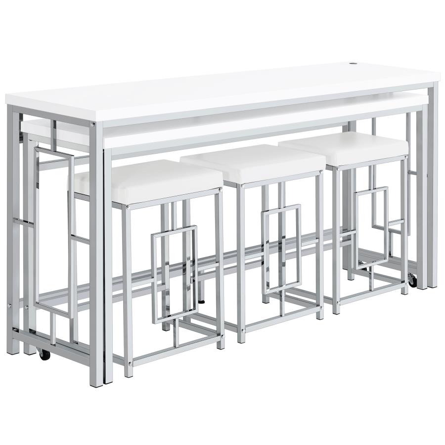 (image for) Jackson 5-piece Multipurpose Counter Height Table Set White