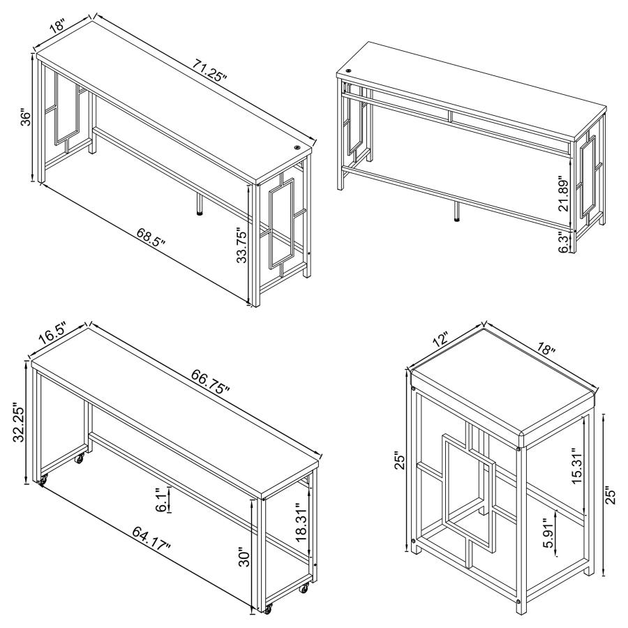 (image for) Jackson 5-piece Multipurpose Counter Height Table Set White