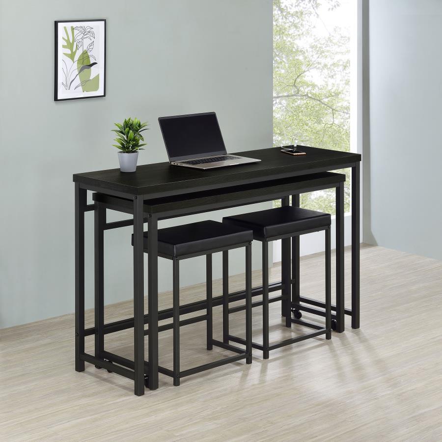 (image for) Hawes 4-piece Multipurpose Counter Height Table Set Black